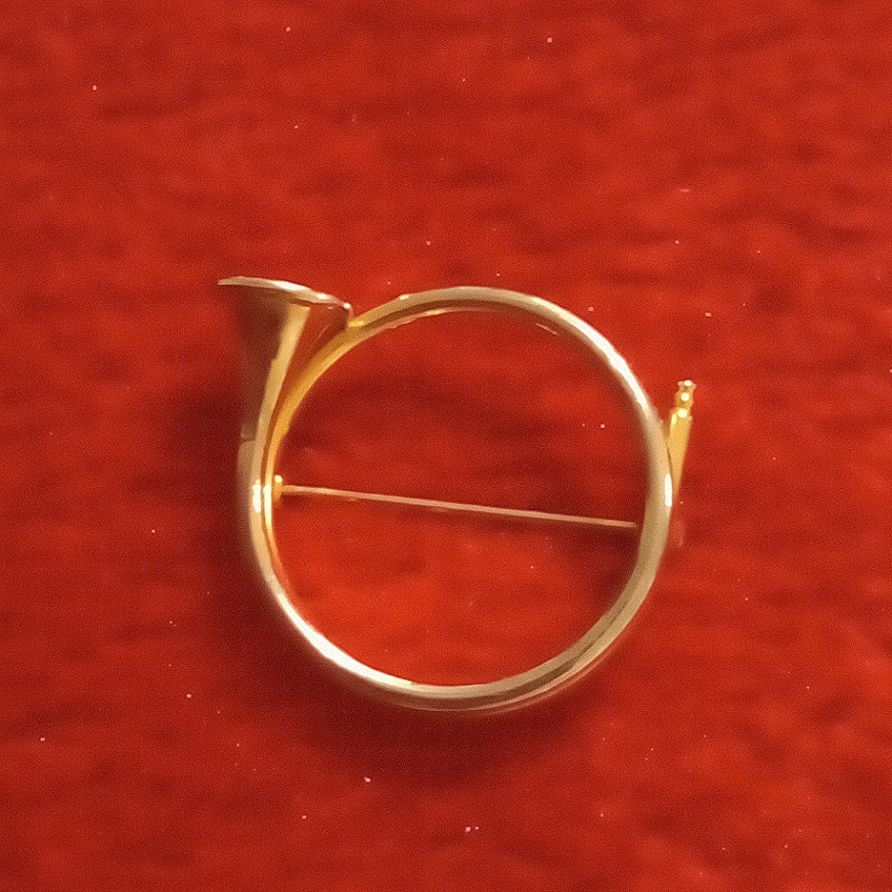 Vintage French Horn Brooch